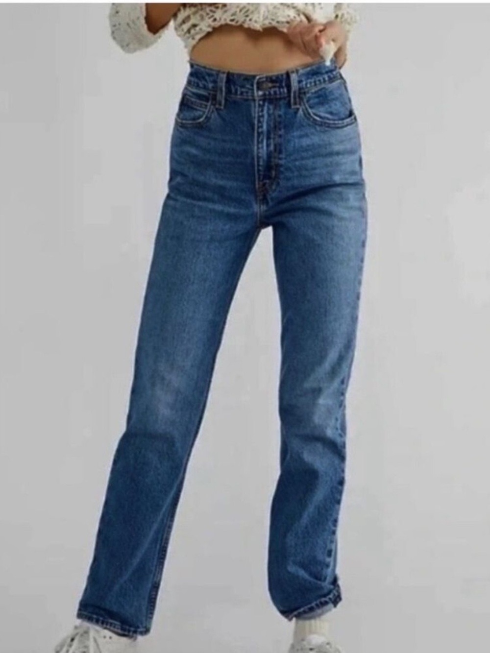 Levis Premium Levis 70s high rise straight jeans dark indigo wash SZ 27 NWT